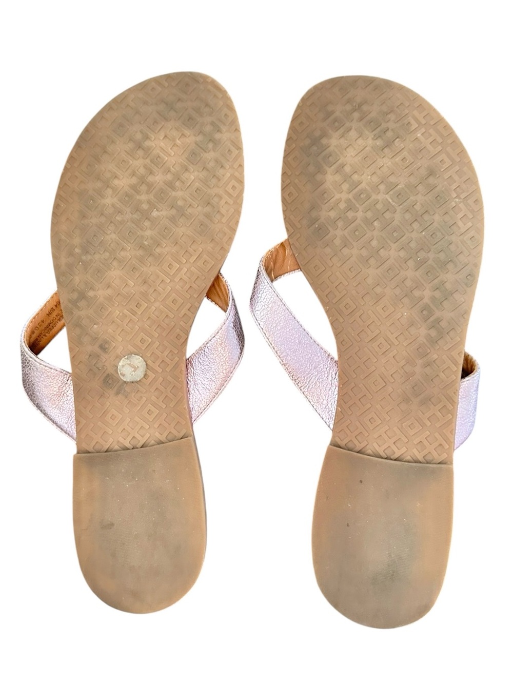 Tory Burch Thora Reverse Metallic Lavender Gold Purple Sandals Flip Flops 7 - Picture 9 of 9